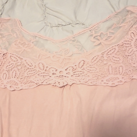 Ana JCPENNEY Lace Crocheted Coral Pink Tank 3X Ruffle Edge light weight Fall - Picture 5 of 5